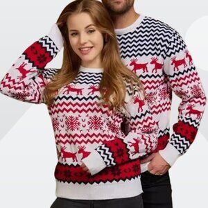 2024 ustom Warm Family Couple Christmas Sweater Vintage Unisex Pullover Ugly Me